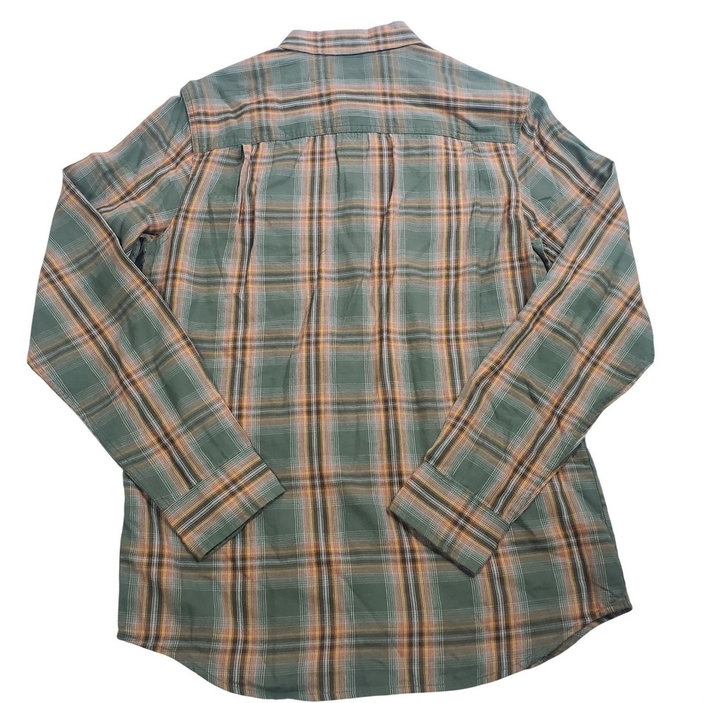Prana Dolberg Flannel Shirt Mens Small Tall Kale Green Plaid Organic Cotton New - Picture 3 of 11
